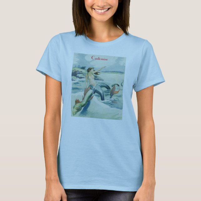 Camiseta Serpente de Serpente de Sereia no Mar (Frente)