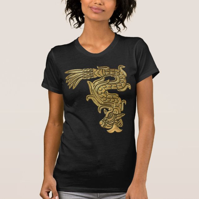 Camiseta Serpente Dourado asteca (Frente)