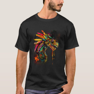 Camiseta Serpente Emplumada Asteca Dragão Maia Mexicano Mit