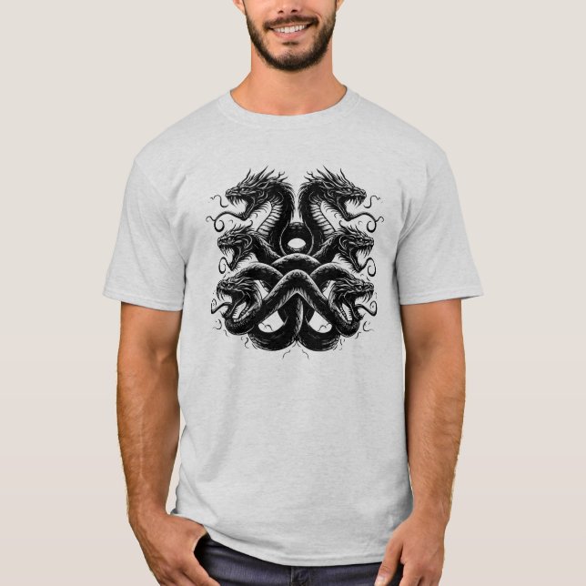Camiseta Serpente Hidra - Potência Mítica Libertada (Frente)