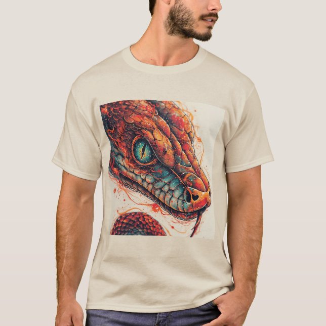 Camiseta Serpente Ígnea com Energia Dinâmica (Frente)