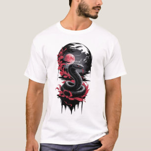 Camiseta Serpente Lunar - Guardião da Lua Sanguínea