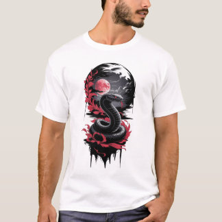 Camiseta Serpente Lunar - Guardião da Lua Sanguínea