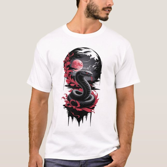 Camiseta Serpente Lunar - Guardião da Lua Sanguínea (Frente)