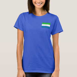 Camiseta Serra Leoa Bandeira e Mapear T-Shirt