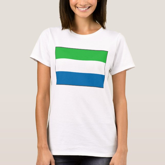 Camiseta Serra Leoa Bandeira x Mapa T-Shirt (Frente)