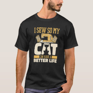 Camiseta Serração de Gato de Sequeiro de Gato de Seamstress