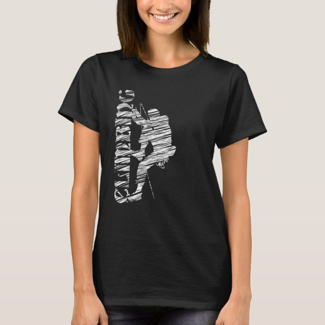 Camiseta Serragem de enroladores de silhueta subindo 11 (Frente)