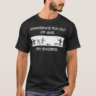 Camiseta Serras de cadeia funcionadas fora do gás