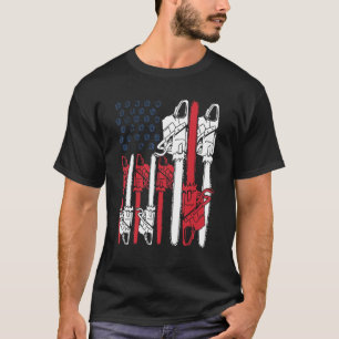 Camiseta Serrote Retro Arborista Bandeira EUA Jardim 4 de J