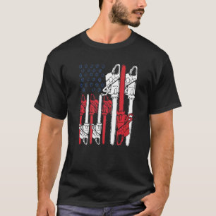 Camiseta Serrote Retro Arborista Bandeira EUA Jardim 4 de J