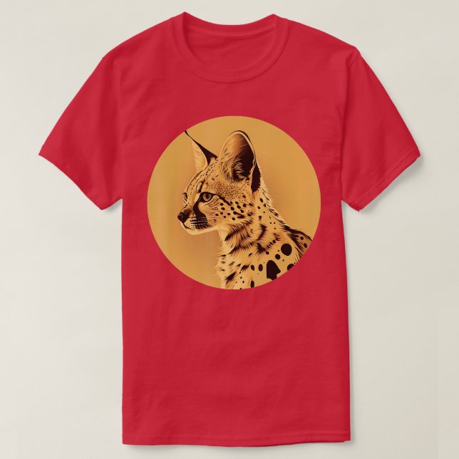 Camiseta Serval de gato selvagem gato-africano (Frente do Design)