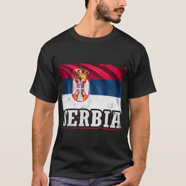 Camiseta Sérvia Bandeira Sérvia (Frente)