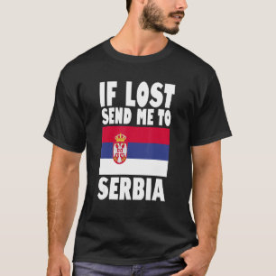 Camiseta Sérvia Flag Design Se perdido envie-me para a Sérv