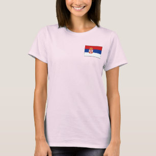 Camiseta Sérvia Flag e Map dk T-Shirt