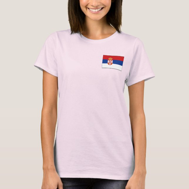 Camiseta Sérvia Flag e Map dk T-Shirt (Frente)