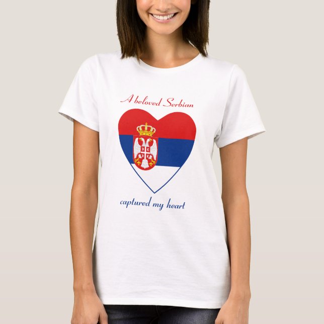Camiseta Sérvia Flag Sweetheart T-Shirt (Frente)