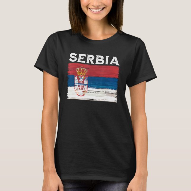 Camiseta Sérvia Flag Vintage Sérvia Flag (Frente)