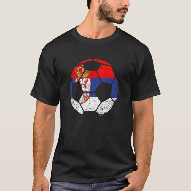 Camiseta Sérvia Futebol mundial futebol sérvio fã B (Frente)