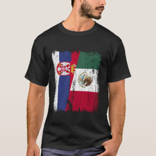 Camiseta Sérvia México Bandeira Meia Herança Sérvia Mexican