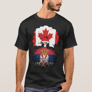 Camiseta Sérvia Sérvio Canadense Canadá Árvore Bandeira