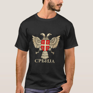 Camiseta Sérvia Srbija Sérvio Sérvio Eagle Flag Cccc Cyrill