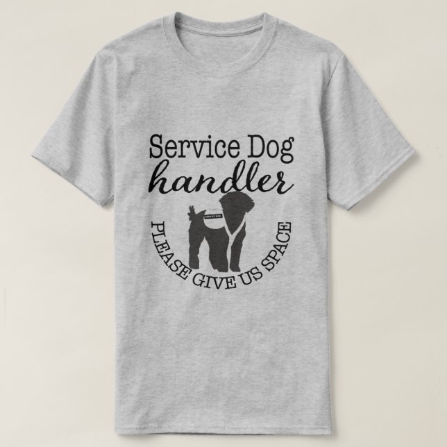 Camiseta Service Dog Handler - Por Favor, Dê-Nos Espaço (Frente do Design)
