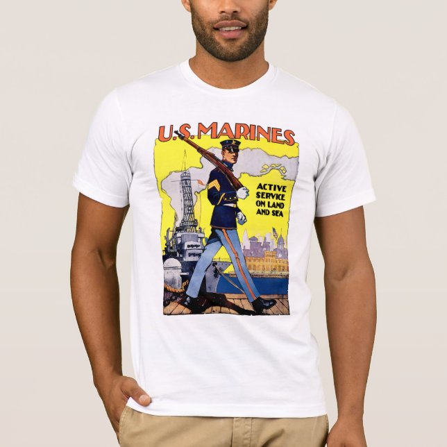 Camiseta Serviço ativo na terra e no mar (Frente)