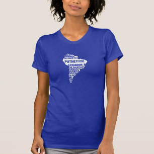 Camiseta Serviço comunitário Equador em cores múltiplas