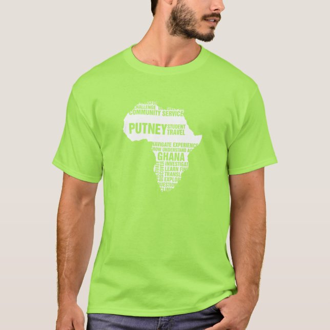Camiseta Serviço comunitário Ghana em cores múltiplas (Frente)