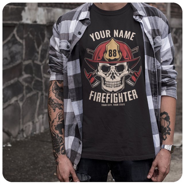 Camiseta Serviço de Bombeiros Personalizados (Criador carregado)