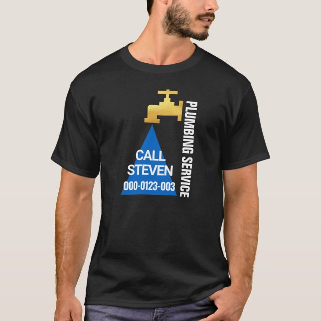 Camiseta Serviço de canalização Dourada de Faucet (Frente)