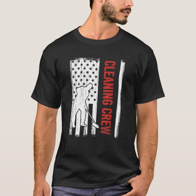 Camiseta Serviço de custódia de limpeza de bandeiras americ (Frente)
