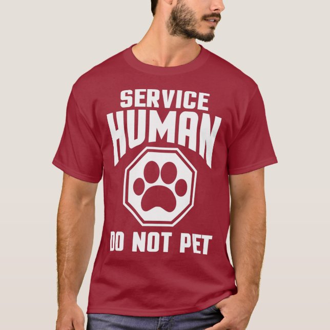 Camiseta Serviço de design Humano Não Coloque Cachorro Engr (Frente)