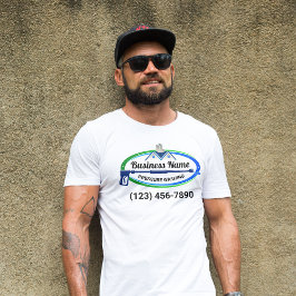 Camiseta Serviço de lavagem de pressão azul verde profissio