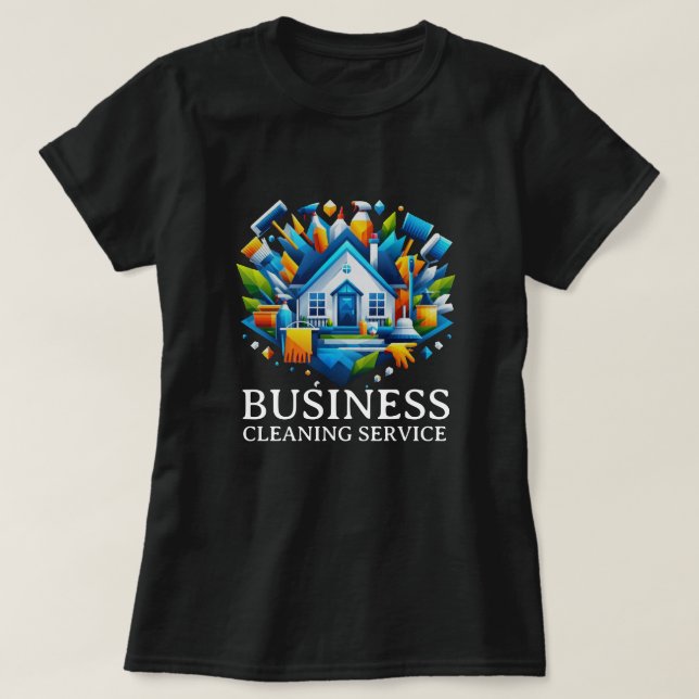 Camiseta Serviço de Limpeza de Casa Moderna Serviço de Limp (Frente do Design)