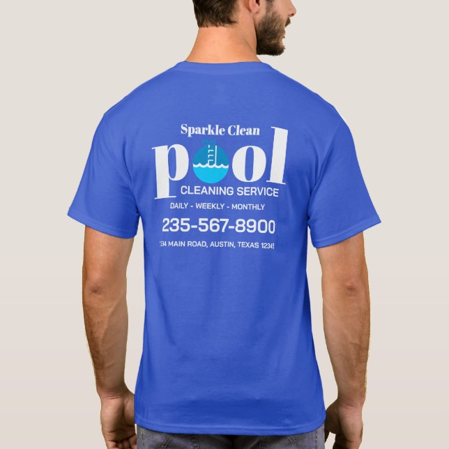 Camiseta Serviço de Limpeza de Piscina (Verso)