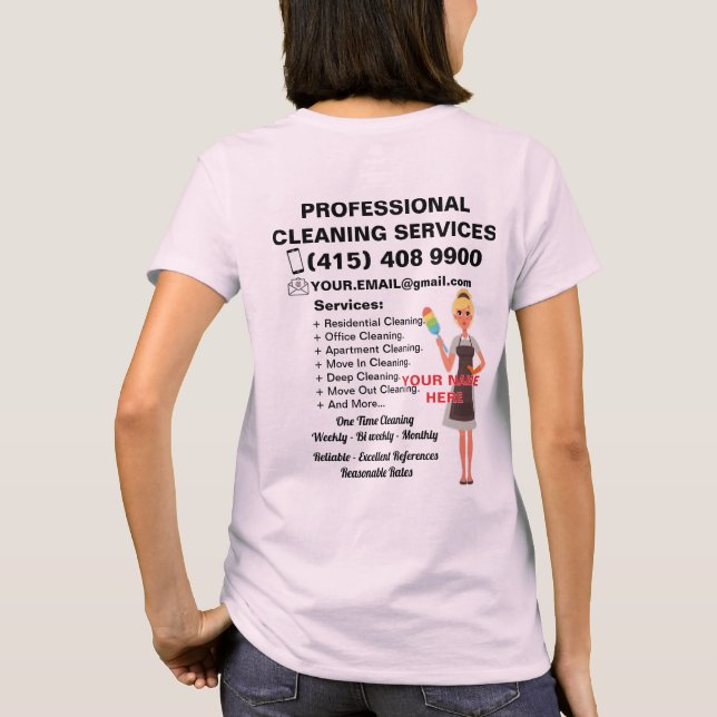 Camiseta Serviço de Limpeza Profissional (Verso)
