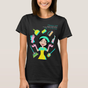 Camiseta Serviço de Limpeza Yellow Teal Janitorial Diário