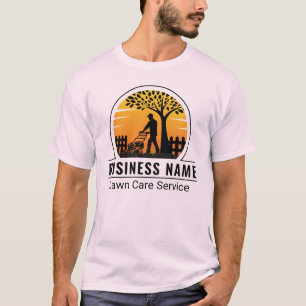 Camiseta Serviço de Manutenção de Jardim Retro Laranja Pôr