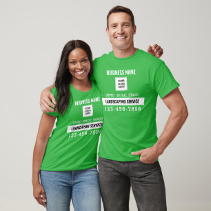 Camiseta Serviço de paisagismo Código QR Logotipo trabalho 