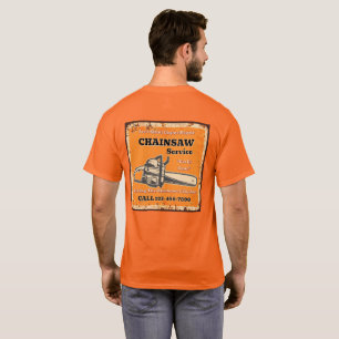 Camiseta Serviço de Personalização de Motosserra Reparo de