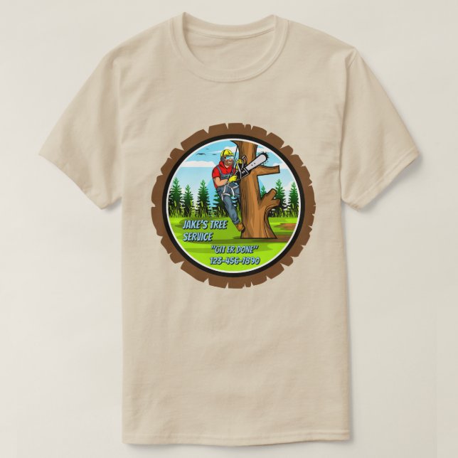Camiseta Serviço de Remoção de Serviço de Árvore Personaliz (Frente do Design)