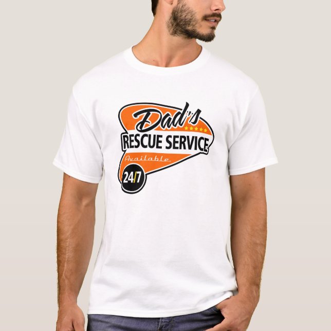 Camiseta Serviço de salvamento 24/7 do pai - Harley (Frente)