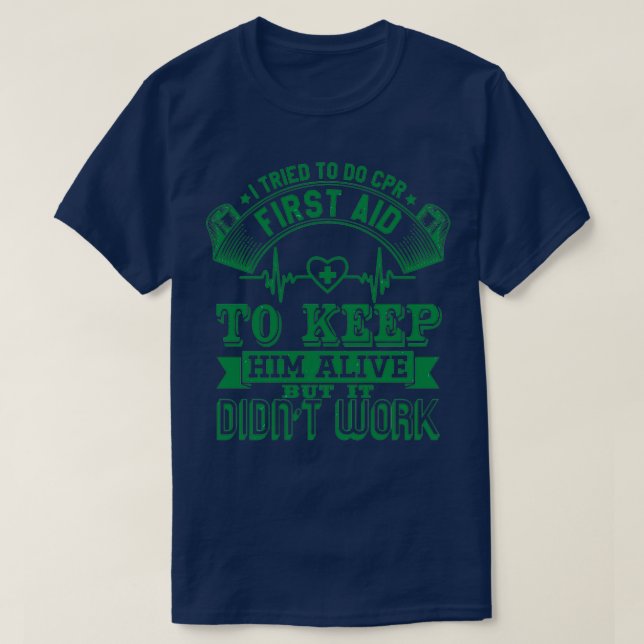 Camiseta serviço de salvamento paramédico primeiro aider 2 (Frente do Design)