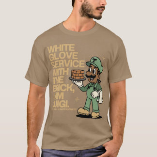 Camiseta Serviço de Tijolo de Luva Branca Design Clipse Ins
