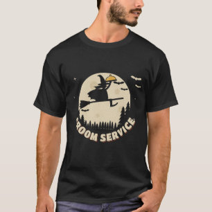 Camiseta Serviço de Vassoura Bruxa Divertida Pun Halloween
