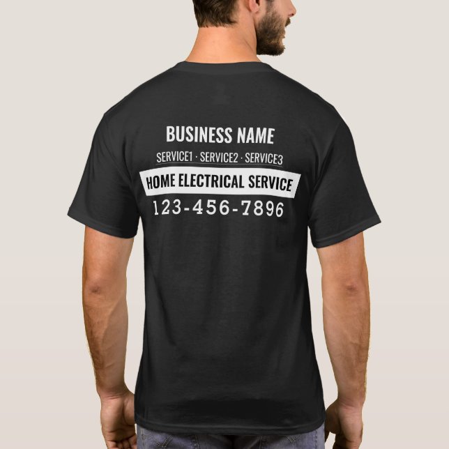 Camiseta Serviço elétrico doméstico trabalho personalizado  (Verso)