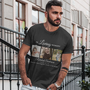 Camiseta Serviço Funerário Moderno de 3 Fotos em Colagem
