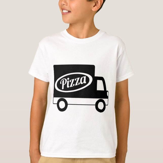 Camiseta Serviço Local de Entrega de Pizza Caminhão Uniform (Frente)